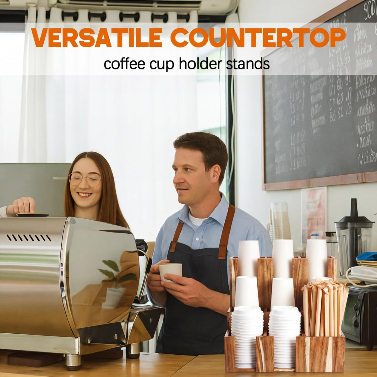 Acacia Vertical Coffee Cup and Lid Dispenser