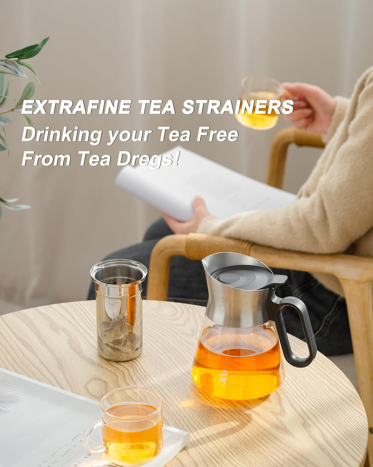 17 oz Small Glass Teapot with Infuser For Loose Leaf Tea Steeper
