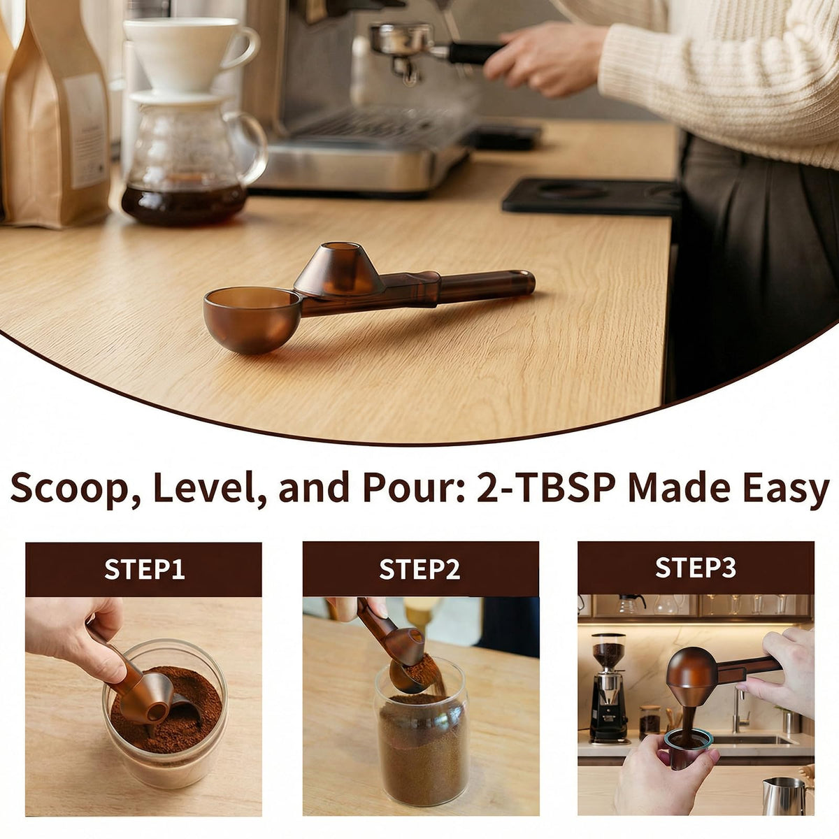 Coffee Scoop with Funnel for Reusable K Cup