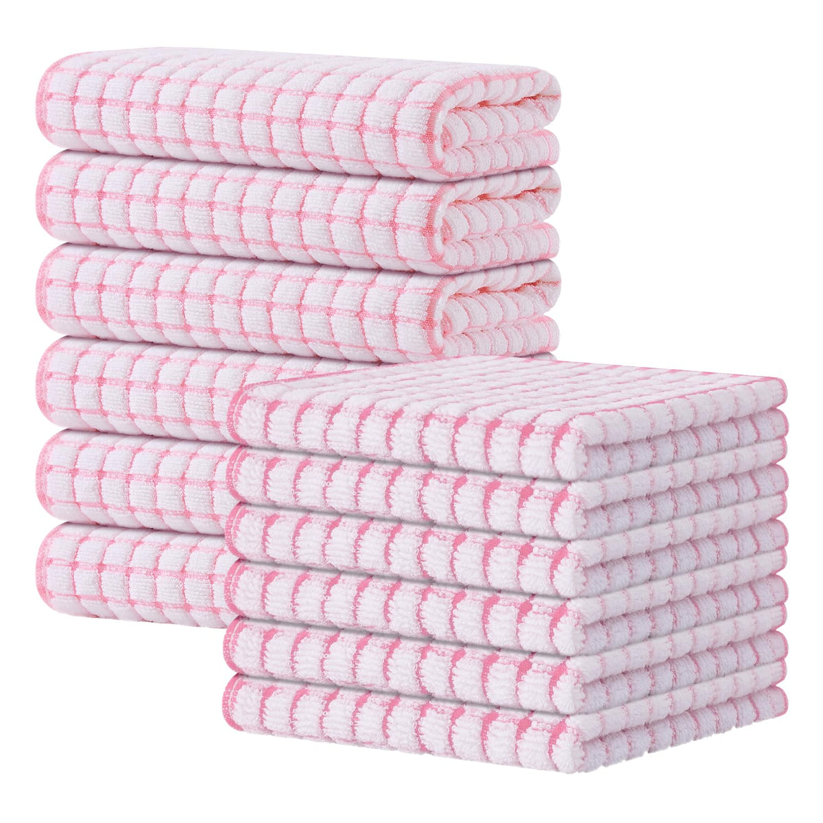 Cotton 12 Pack Kitchen Towels and Dishcloths Sets (12 Count)
