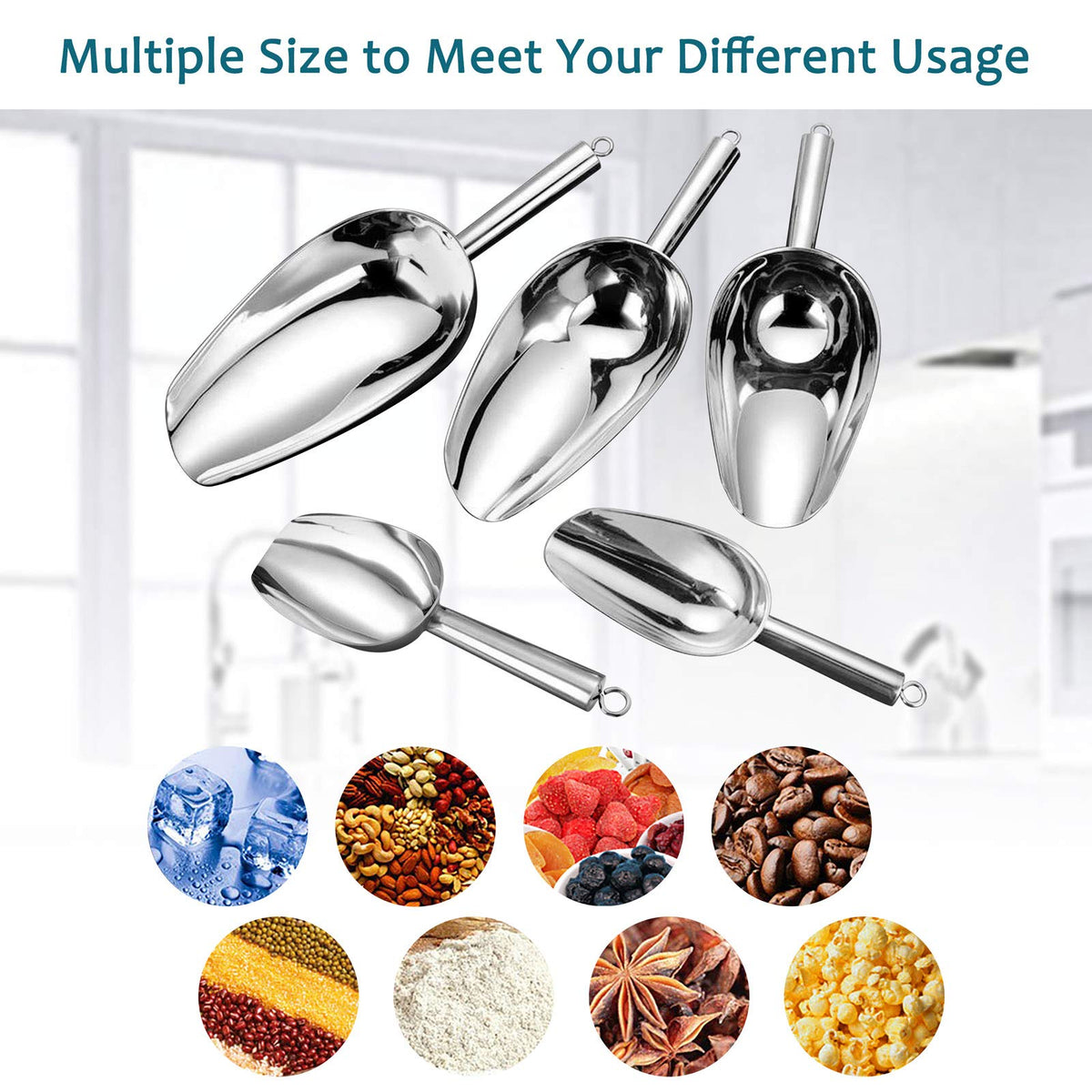 Metal Ice Scoop Set of 2 (2 Count)