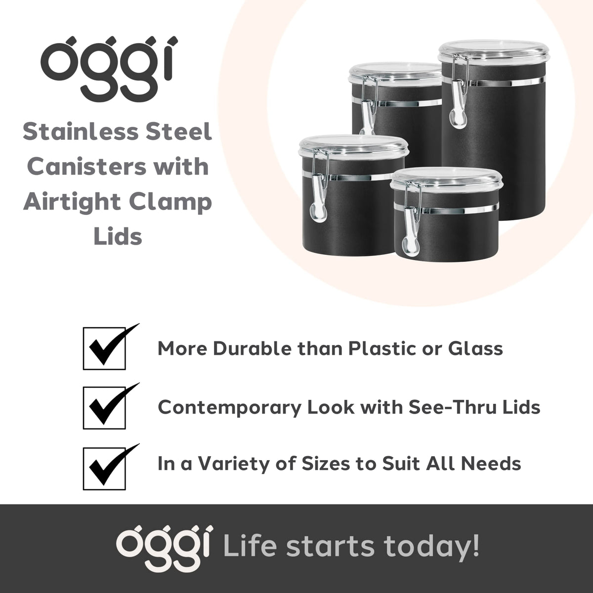 Stainless Steel Kitchen Canister 36 fl oz