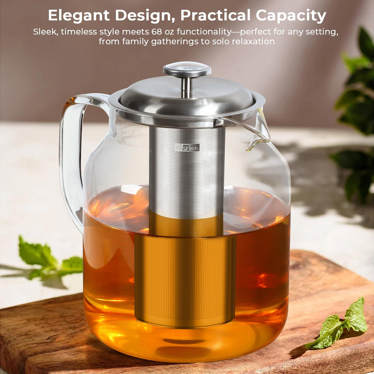 68oz Glass Teapot with Thermometer (68 Count)