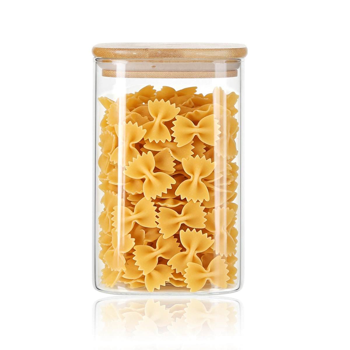 Kitchen Glass Jars Set with Bamboo Lids for Storage