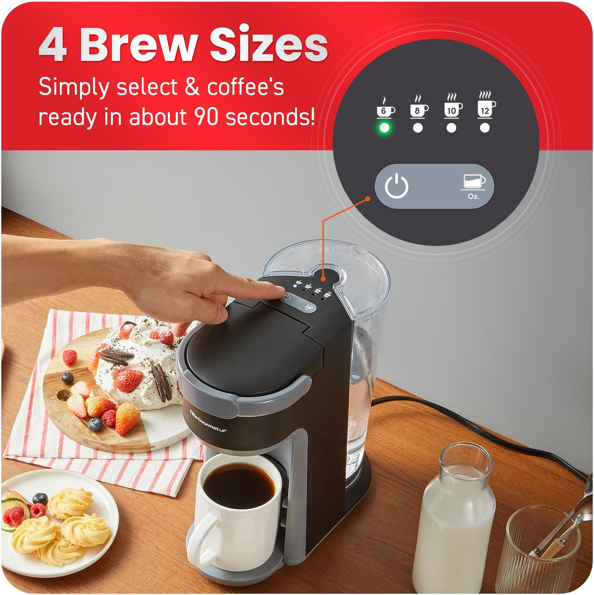 EHC323X 2-in-1 Capsule Coffee Maker, K-Cup & Grounds, Black