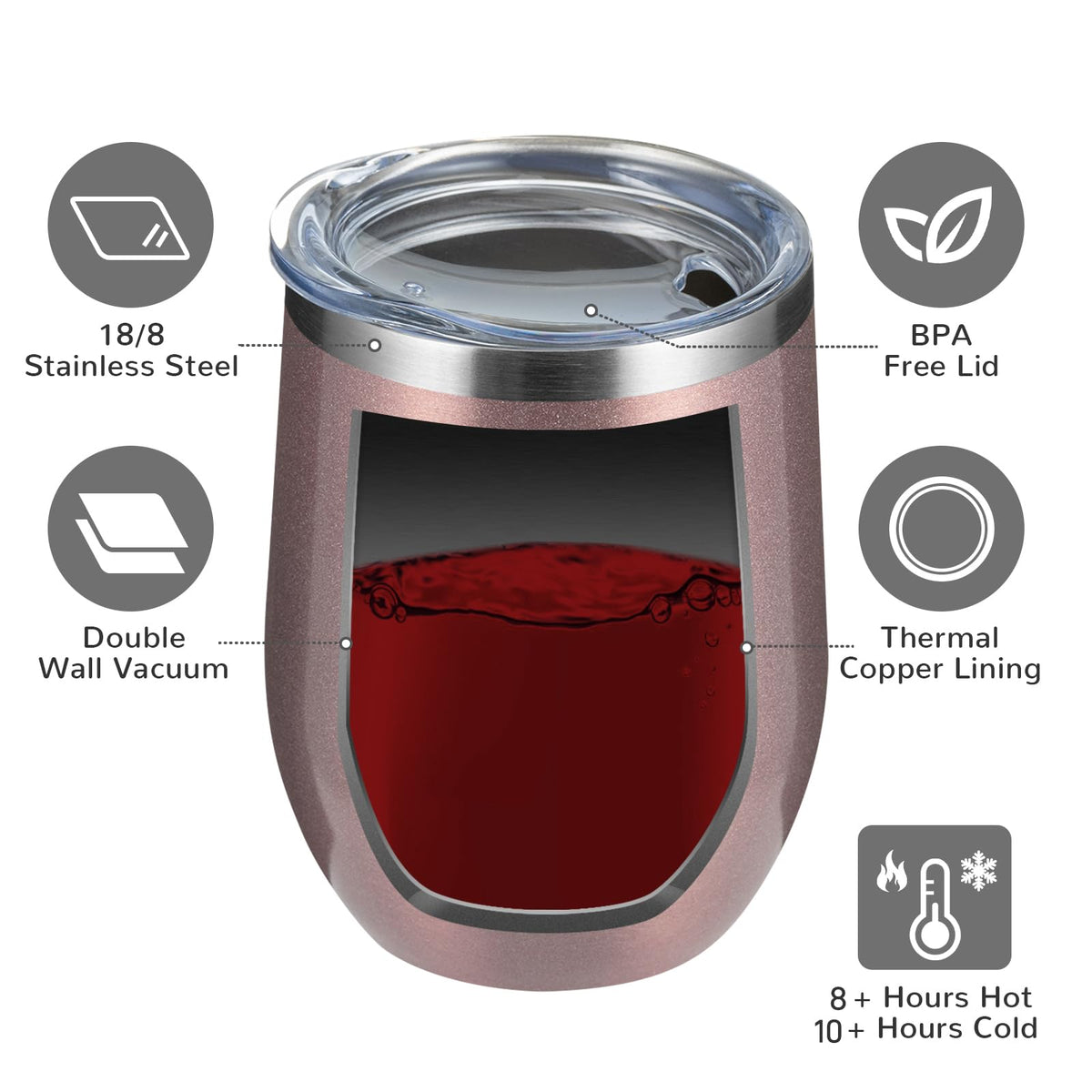 12oz Wine Tumbler 16 Pack Bulk Gifts for Women (16 Count)