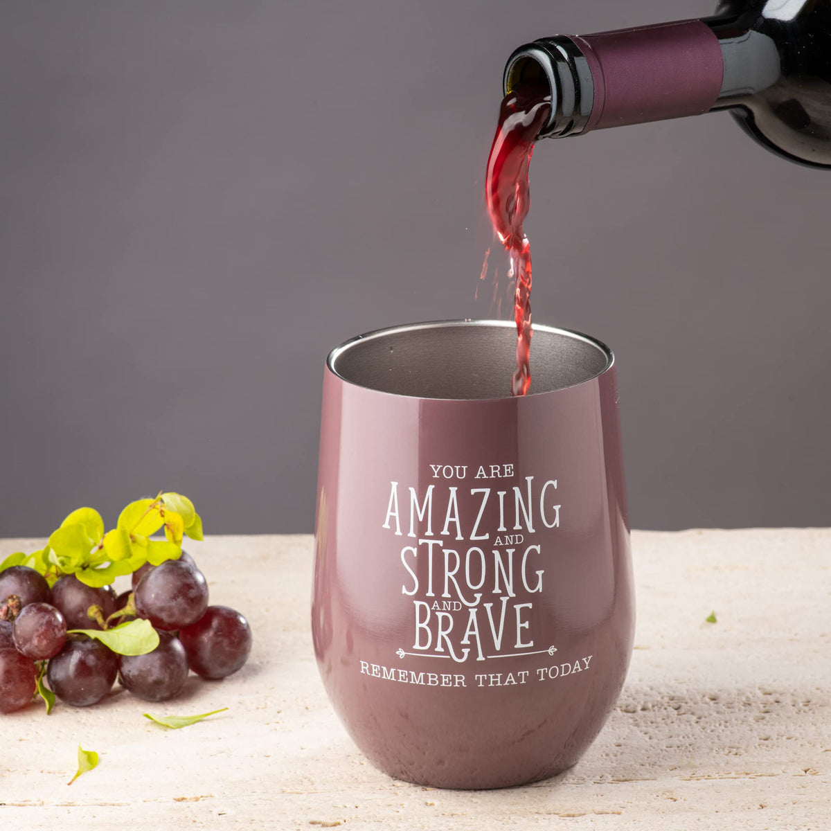 Insulated Wine Tumbler Cup with Lid 12 oz