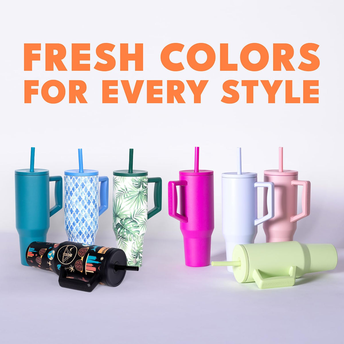 Spill Proof 40oz Insulated Tumbler with Handle & Straw Travel Mug