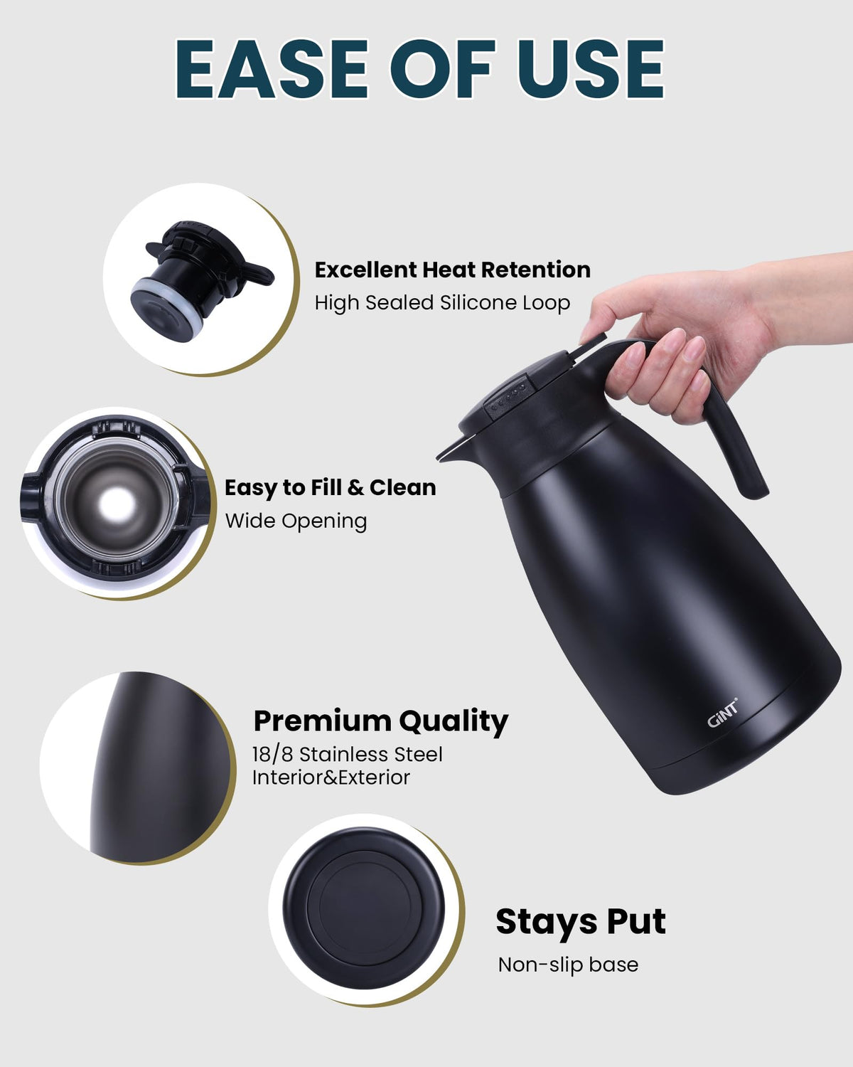 2.2L 74Oz Thermal Coffee Carafe