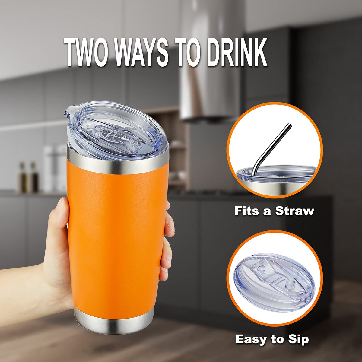 20oz Tumbler Bulk Double Wall Vacuum Insulated Travel Mug (4 Count)