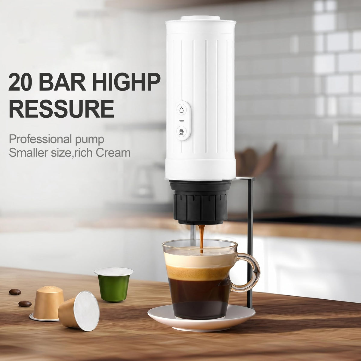 Portable Espresso Maker & Electric Coffee Grinder Set