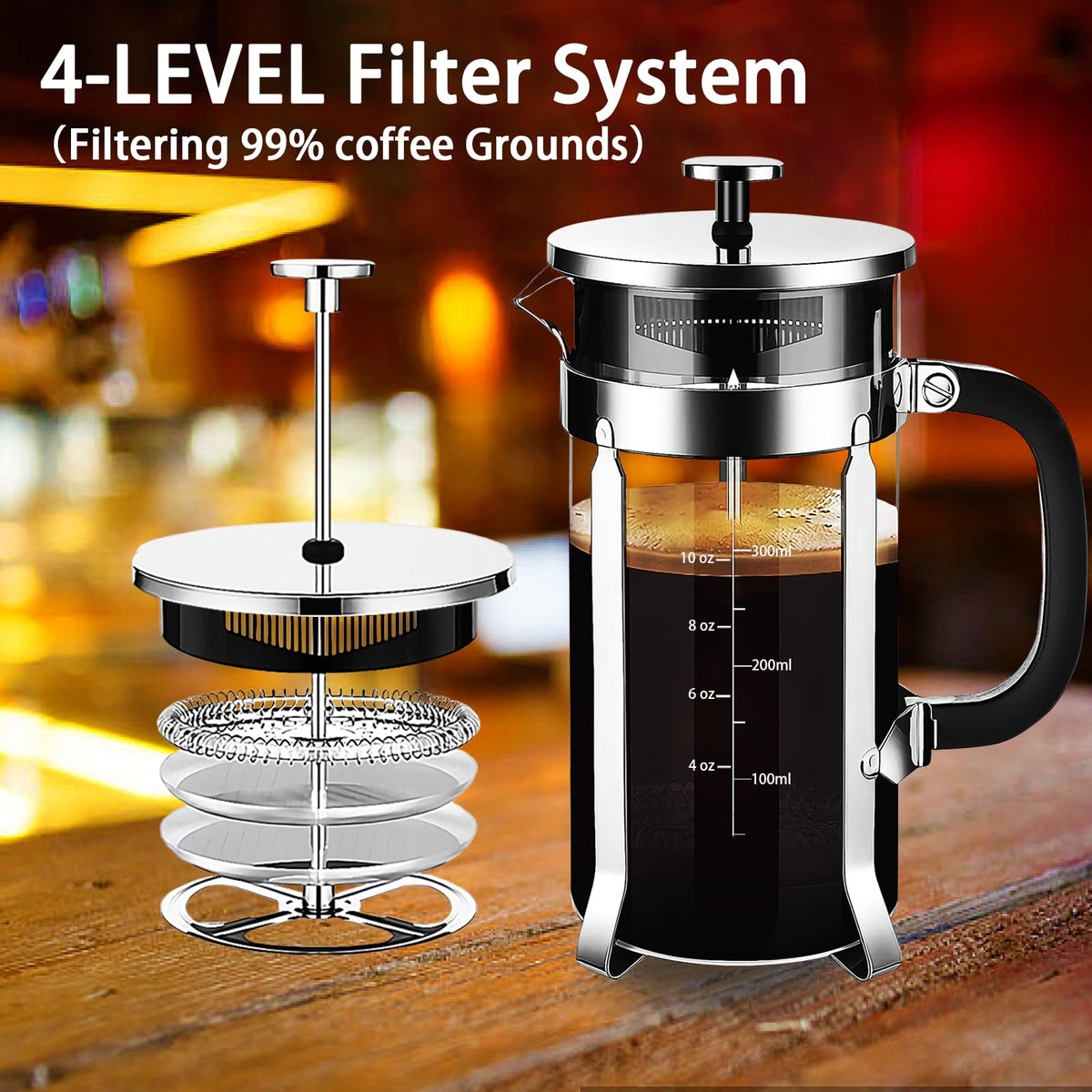 French Press Coffee Maker 304 Stainless Steel Coffee Press