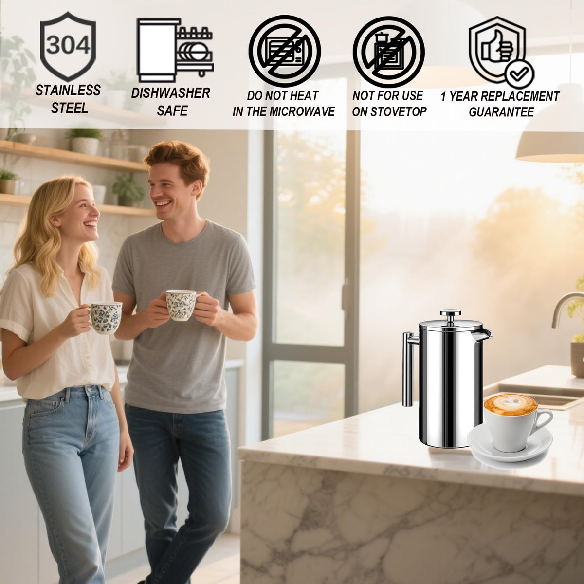 French Press Coffee Maker 34oz