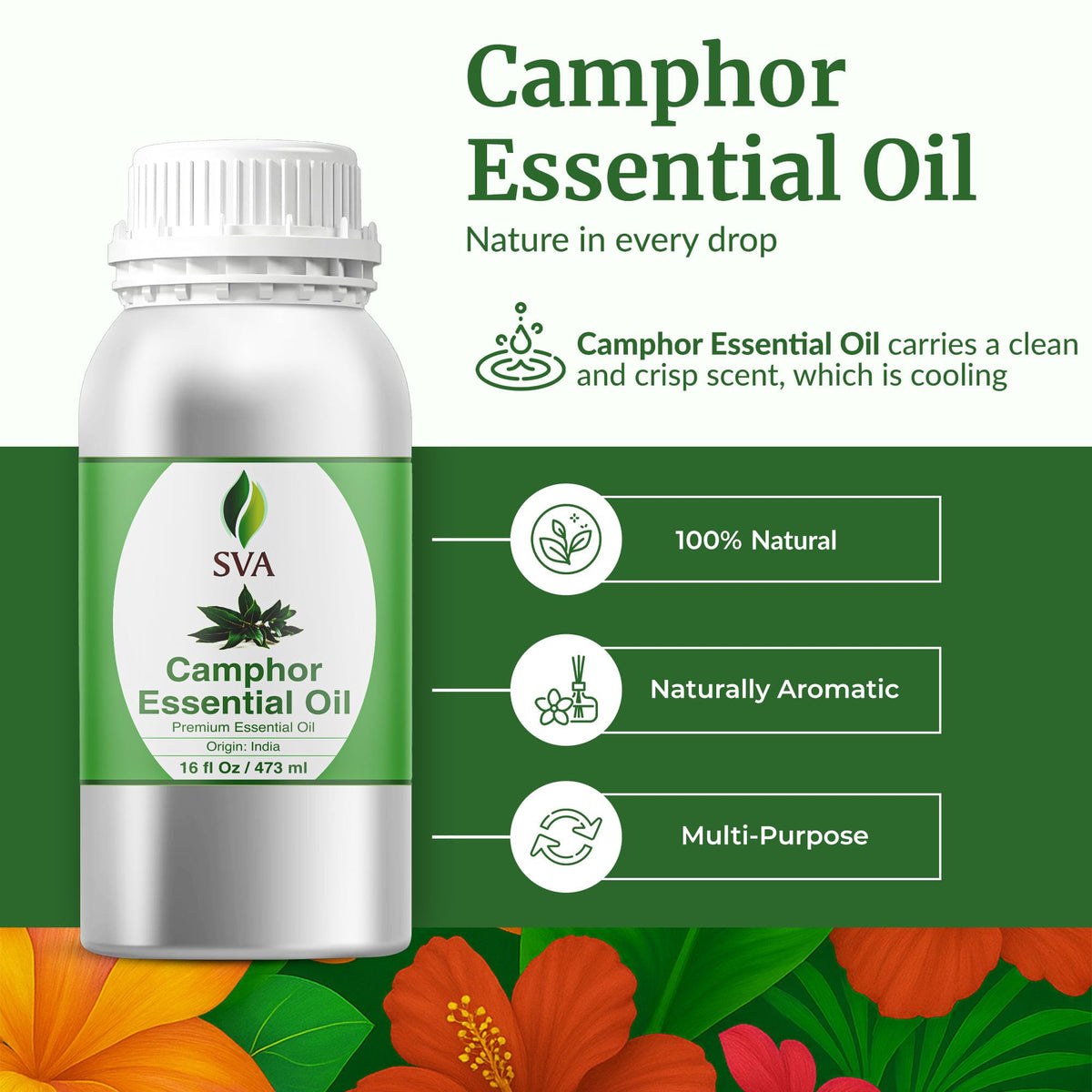 SVA Camphor Essential Oil (16 Fl Oz)