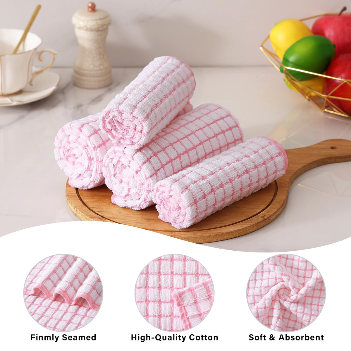 Cotton 8 Pack Terry Kitchen Dish Cloths (8 Count)
