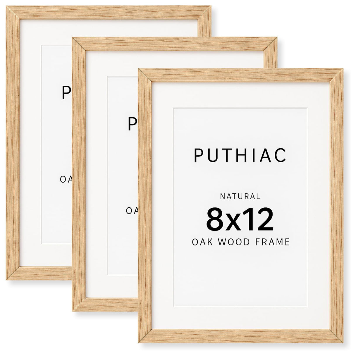 8x12 Solid Oak Wood Picture Frames (3 Count)
