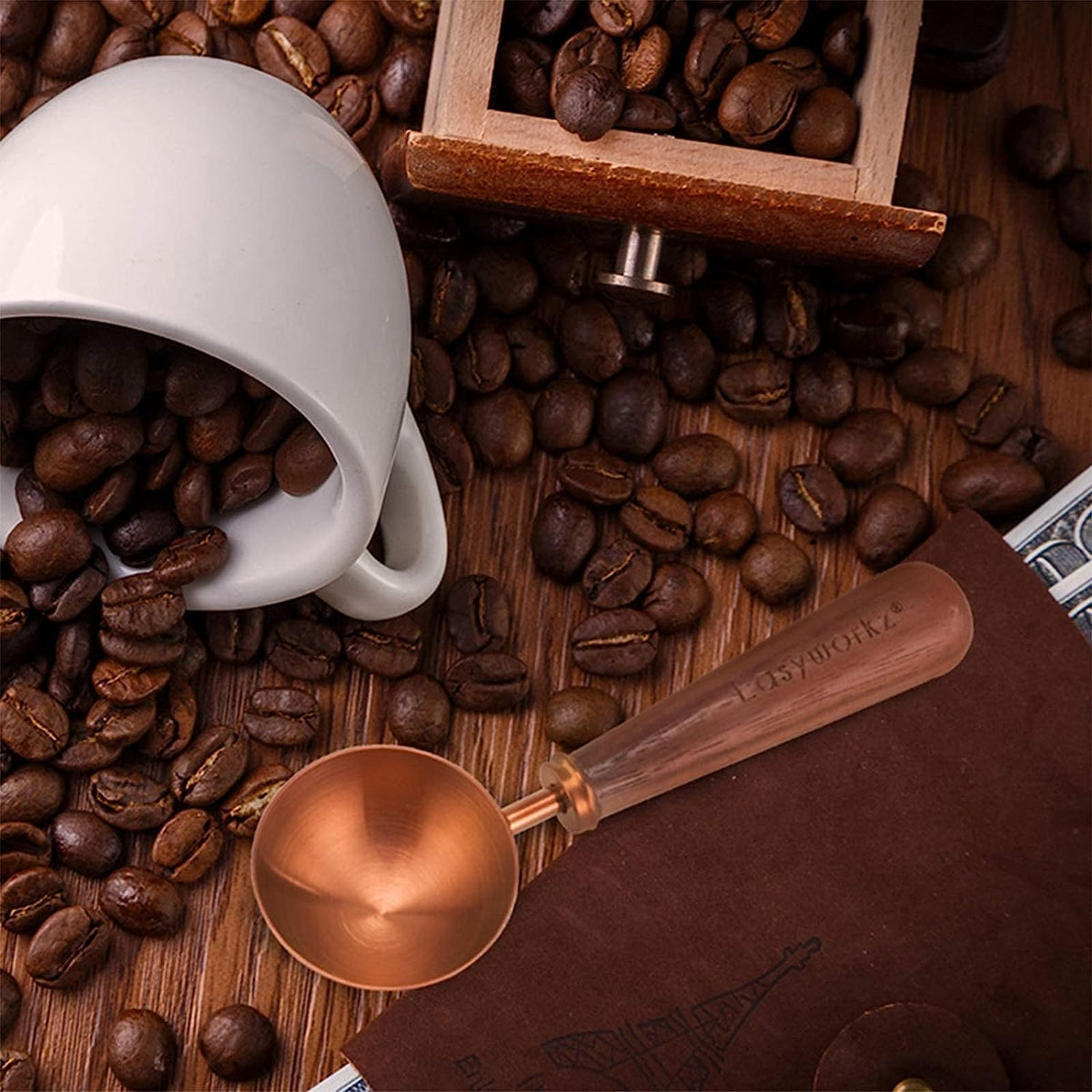 Retro Stainless Steel Coffee Spoon With Black Walnut Handle