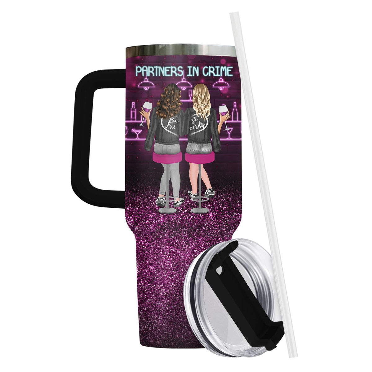 Partners Crime Bestie 40 oz Tumbler with Handle
