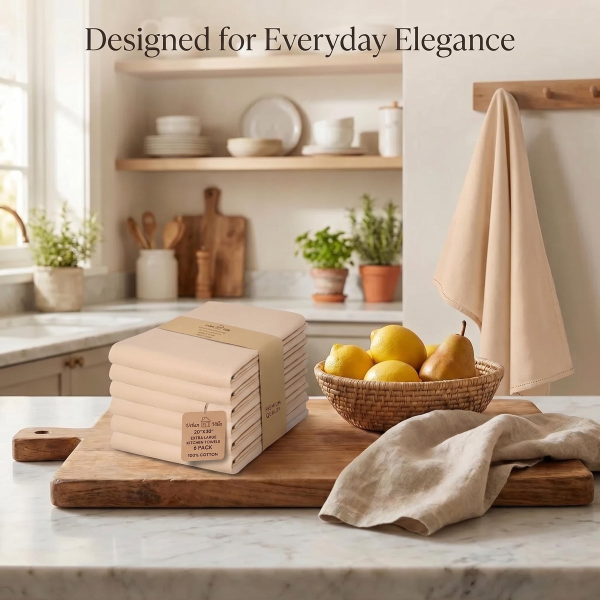 Kitchen Towels Cotton Dish Towels 20”x30” (6 Count)