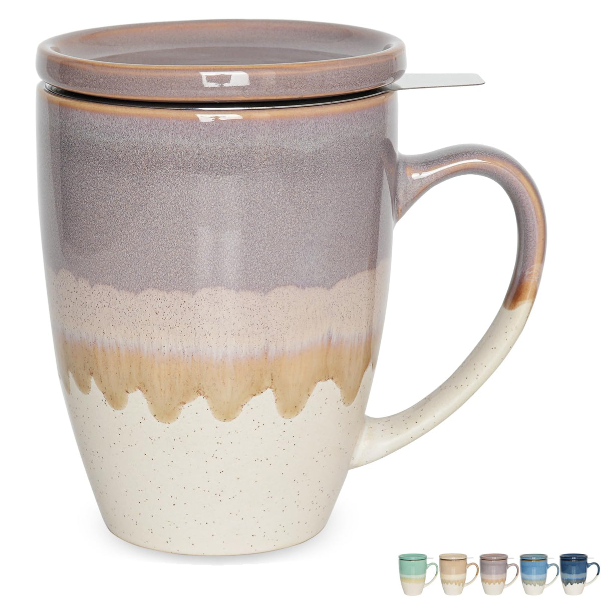 Ceramic Tea Cup with Infuser and Lid