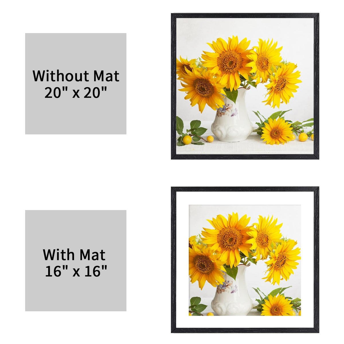 20x20 Solid Oak Wood Picture Frame