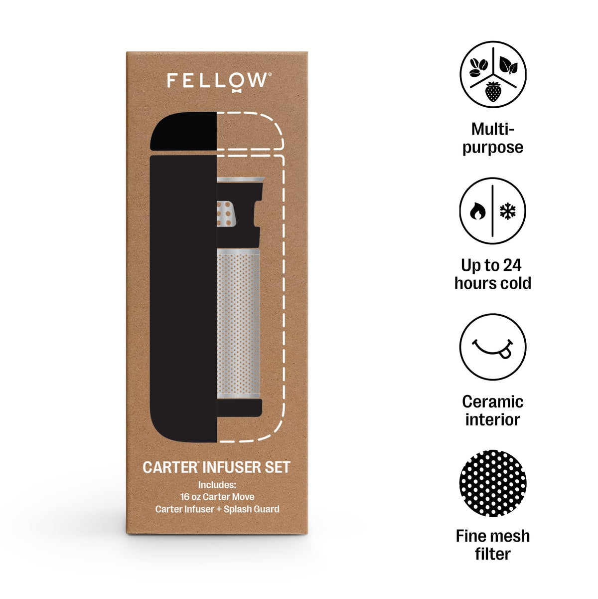 Carter Tea + Cold Brew Infuser & Carter Move 16 oz Tumbler Set