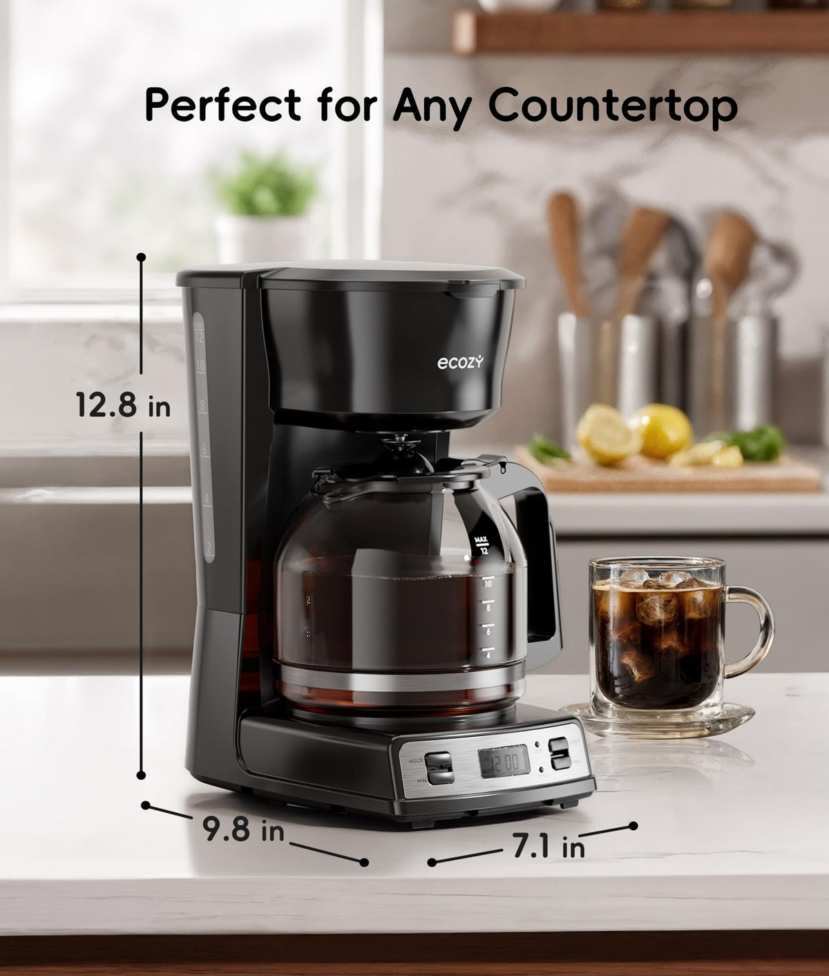 12 Cup Drip Coffee Maker with Electric Coffee Grinder Combos