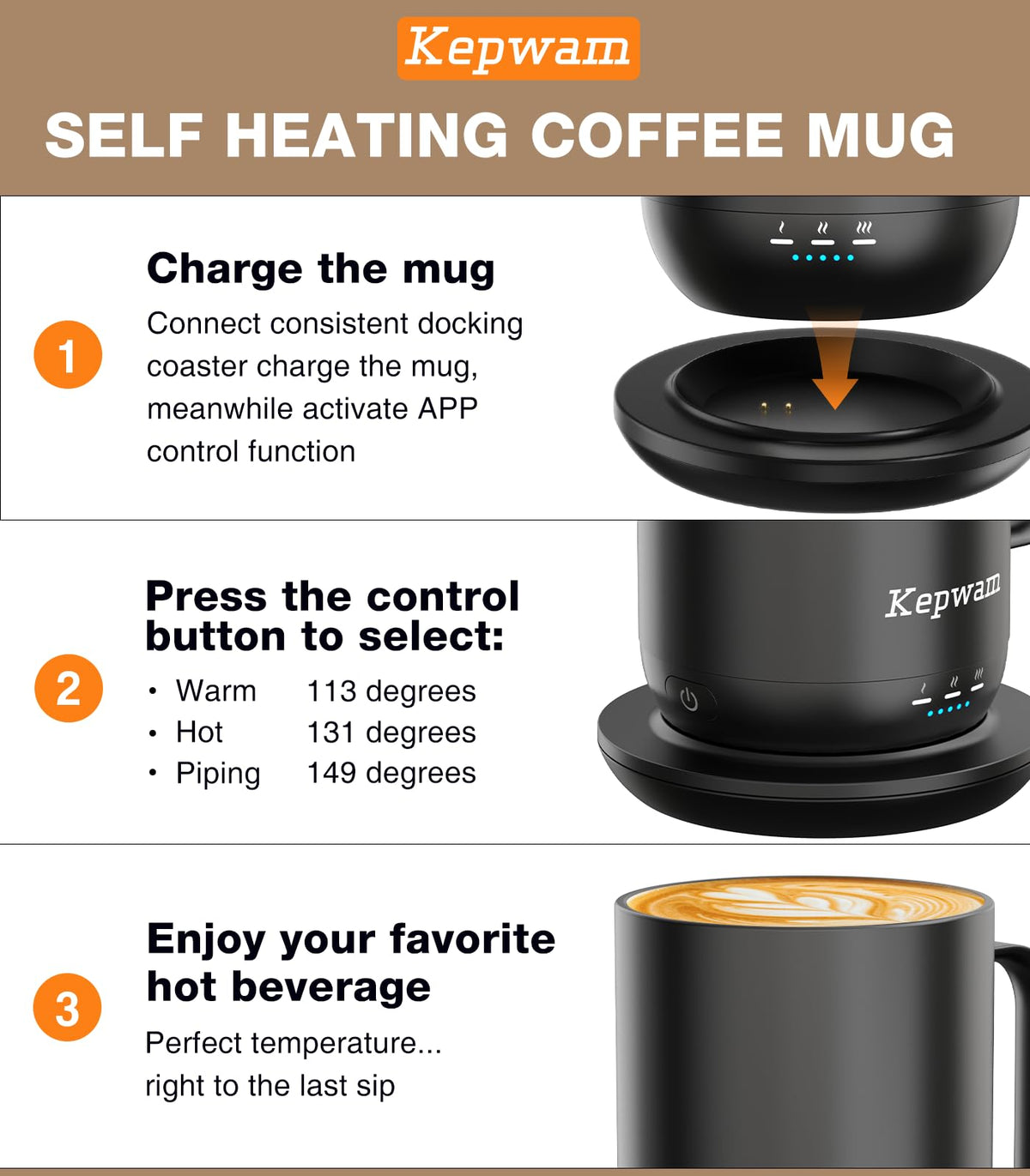 Self Heating Coffee Mug T1