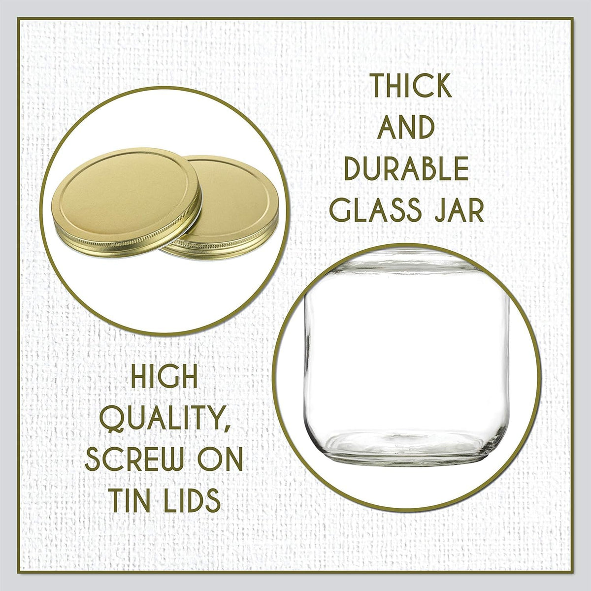 Half Gallon Mason Jar Wide Mouth with Airtight Metal Lid
