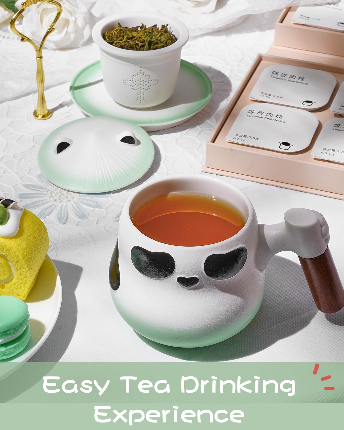Tea Cup with Infuser and Lid for Loose Leaf Tea Steeper