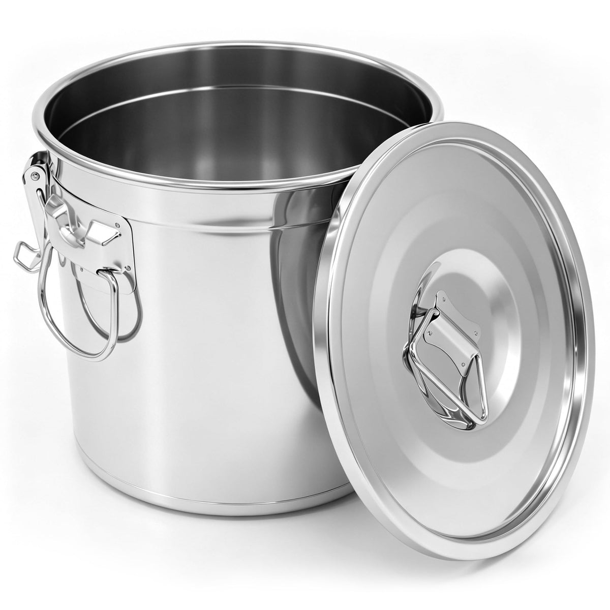 304 Stainless Steel Airtight Food Storage Container with Locking Lid & Clips 5.55gal
