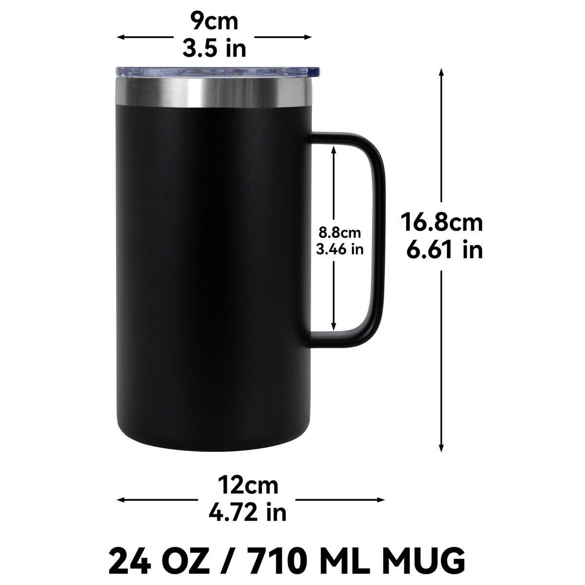 24oz Mug with Handle and Lid (4 Count)