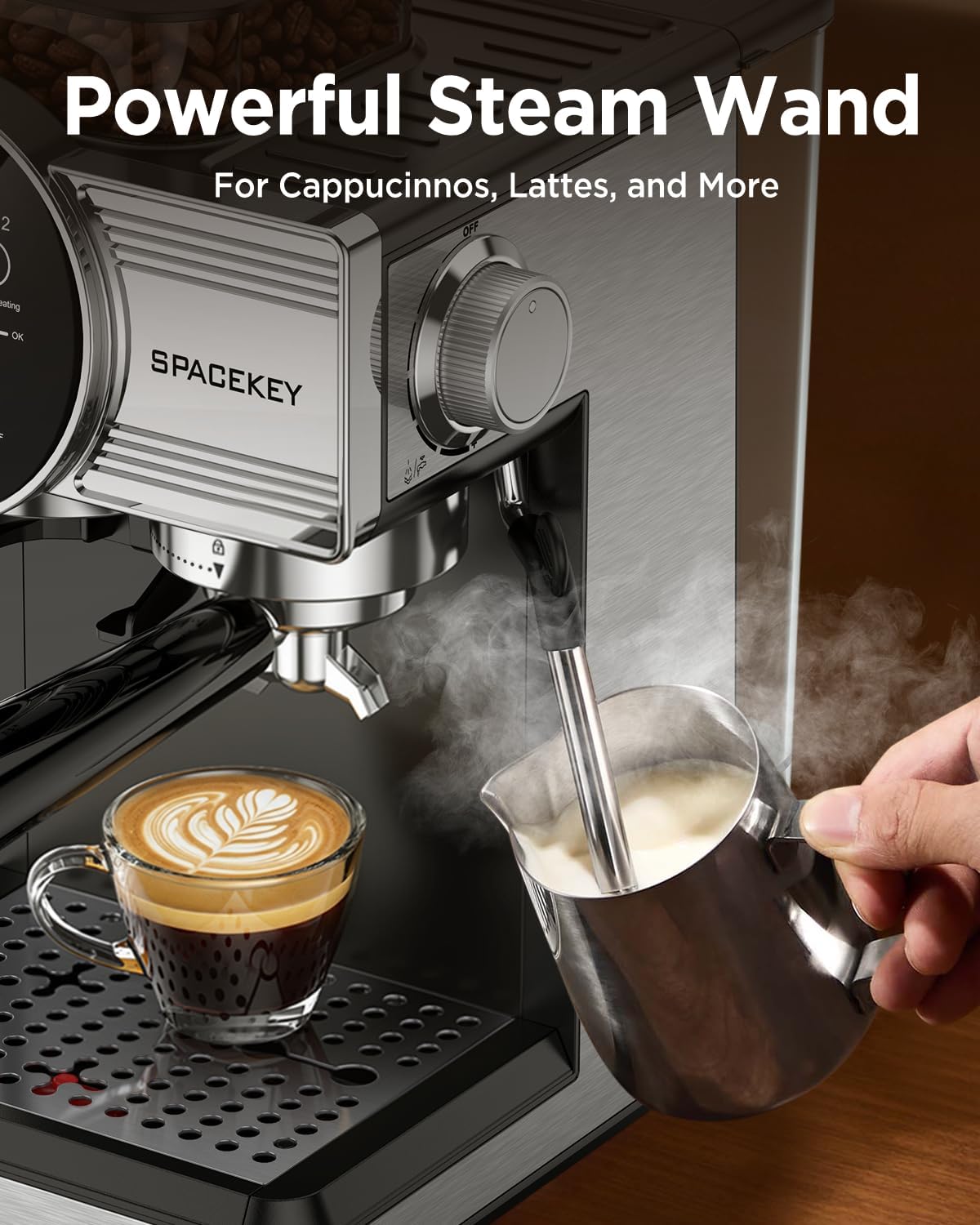 Espresso Coffee Machine with Grinder and Frother