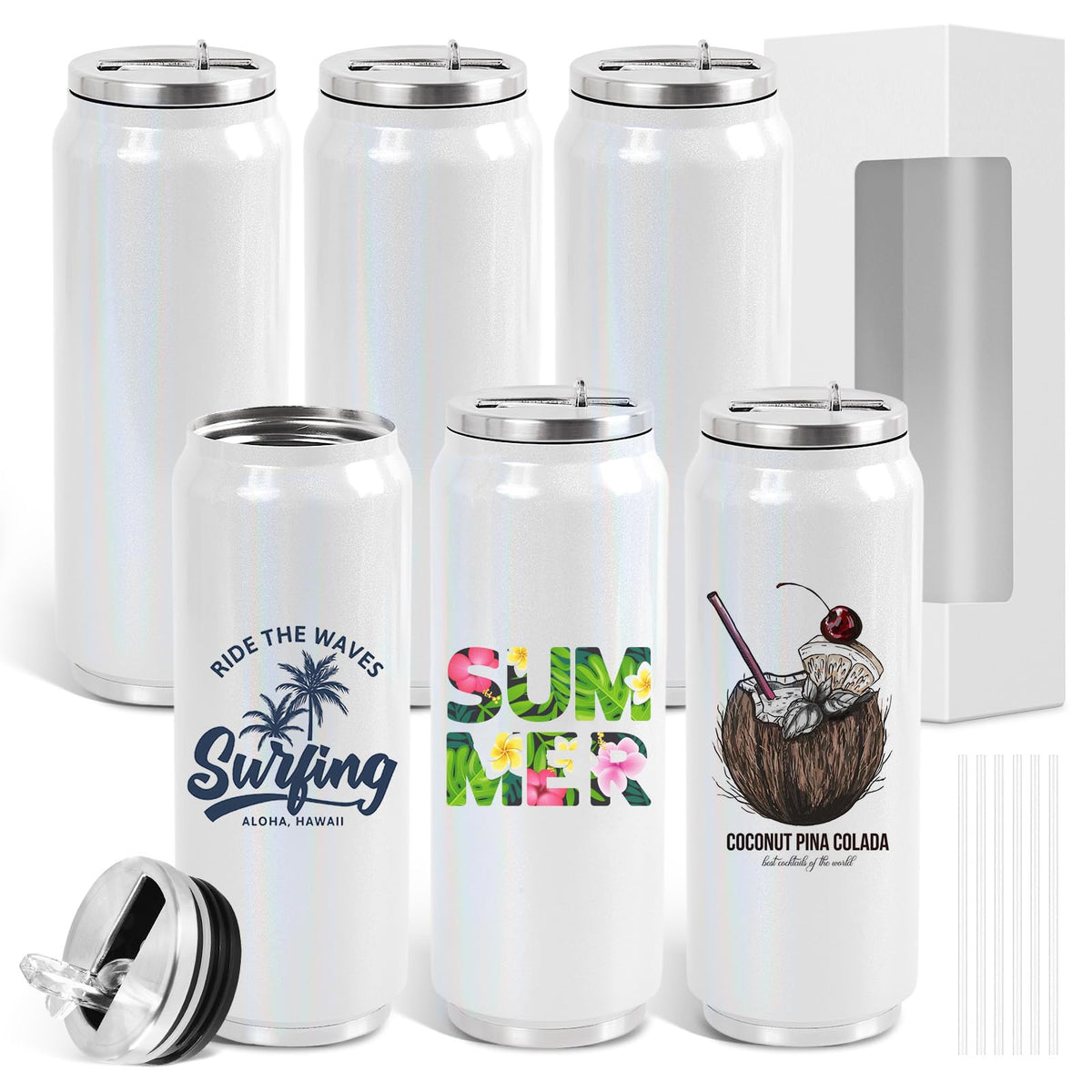 17 oz Sublimation Glitter Tumblers Cans (102 Ounce)