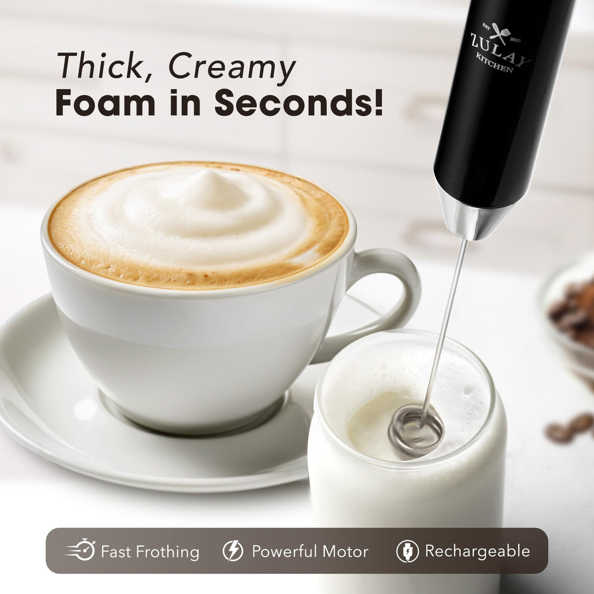 Rechargeable Milk Frother Handheld