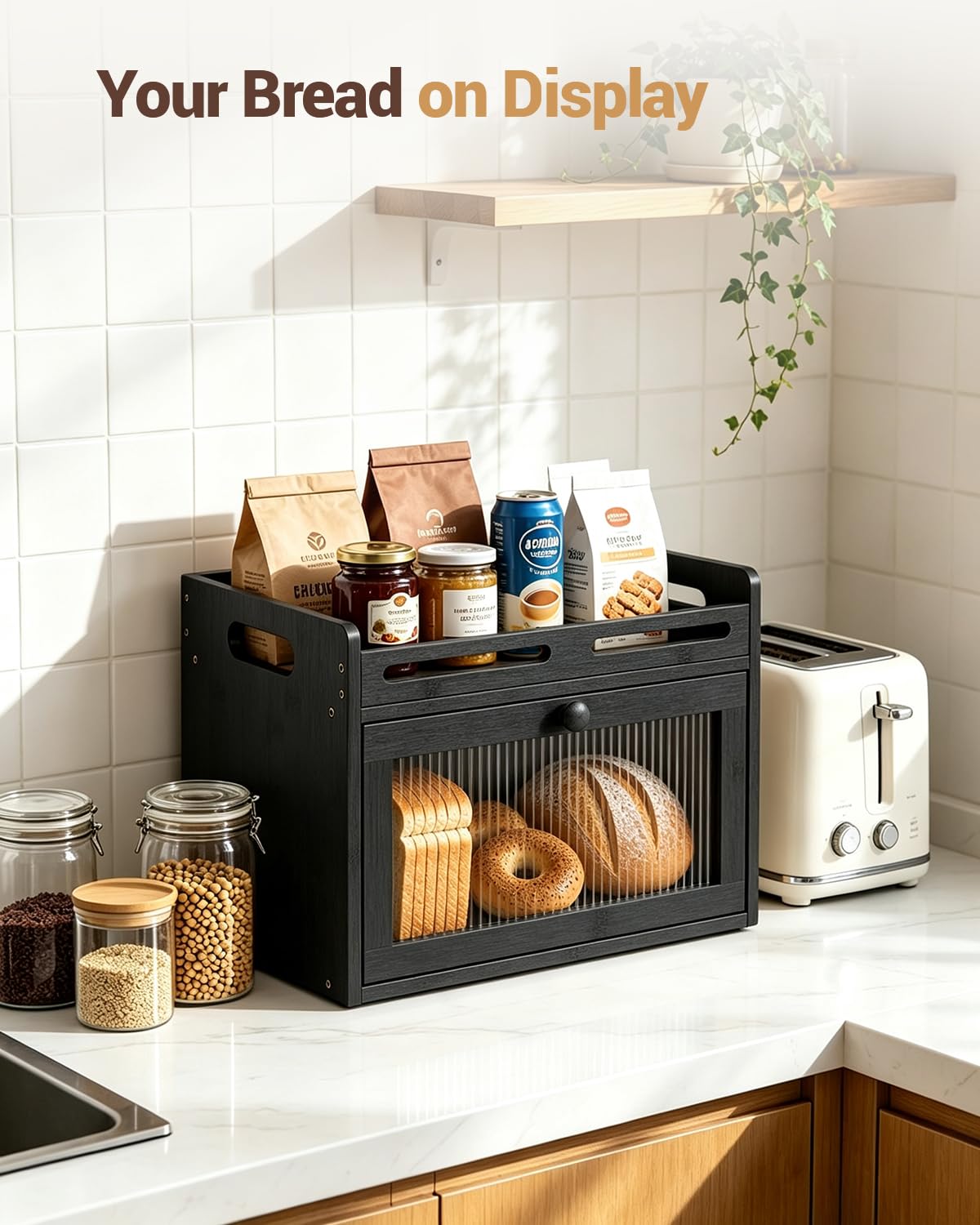 Bread Box for Kitchen Countertop