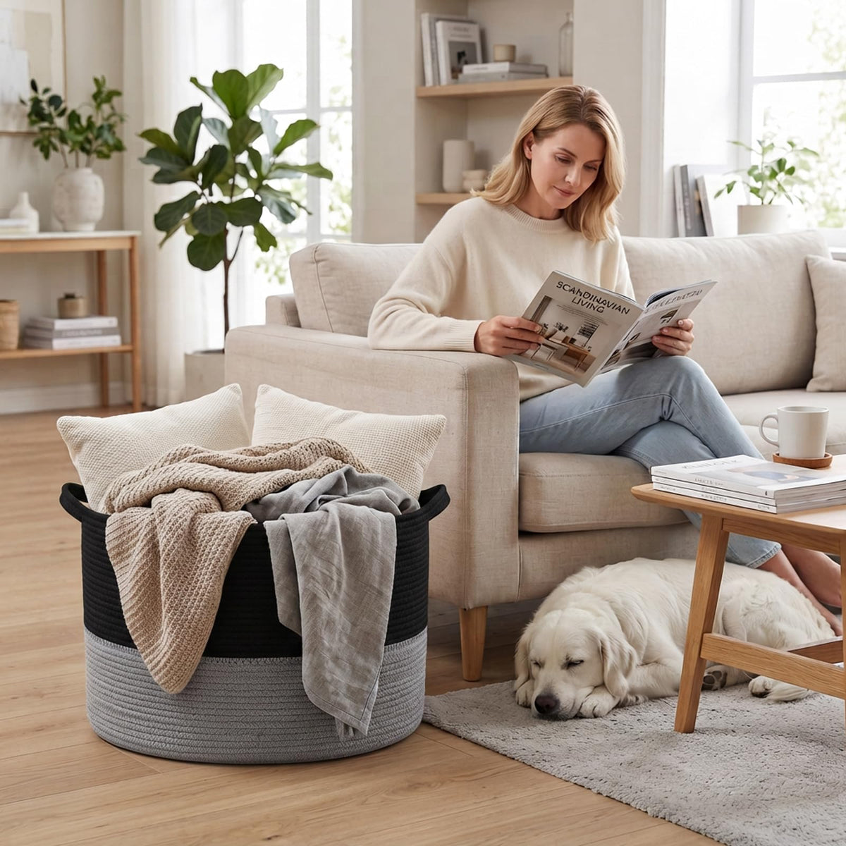 90L Extra Large Blanket Basket