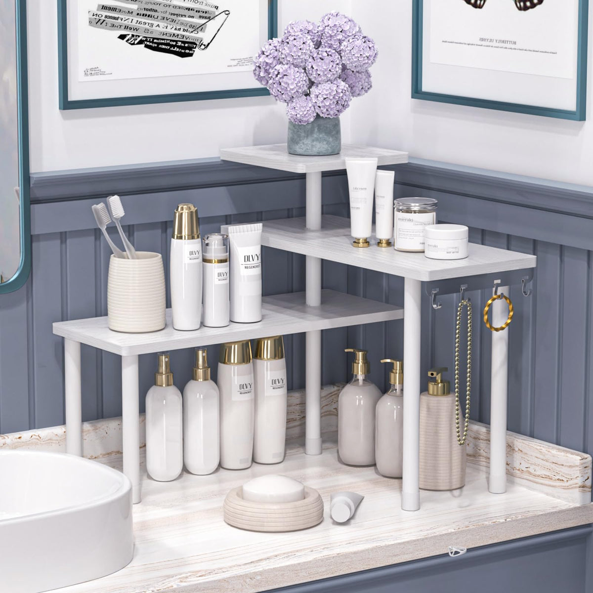 3 Tier Bathroom Countertop Corner Shelf Organizer