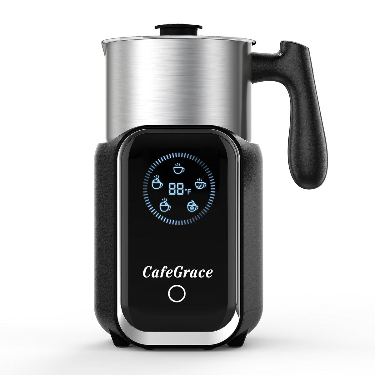 5-in-1 Milk Frother and Steamer, 21 oz Split Milk Frother, Removable Automatic Electric Milk Frother Dishwasher Safe, for Latte, Cappuccino, Hot and Cold Milk Froth, Chocolate Milk