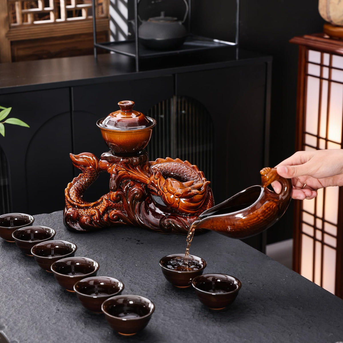 Ceramic Teapot with Infuser Chinese Gongfu Tea Set