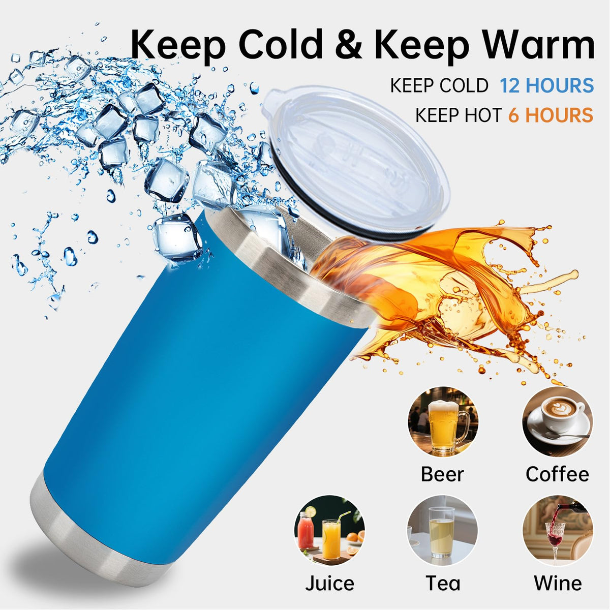 32 Pack 20oz Stainless Steel Insulated Bulk Tumblers with Lid&Straw (32 Count)