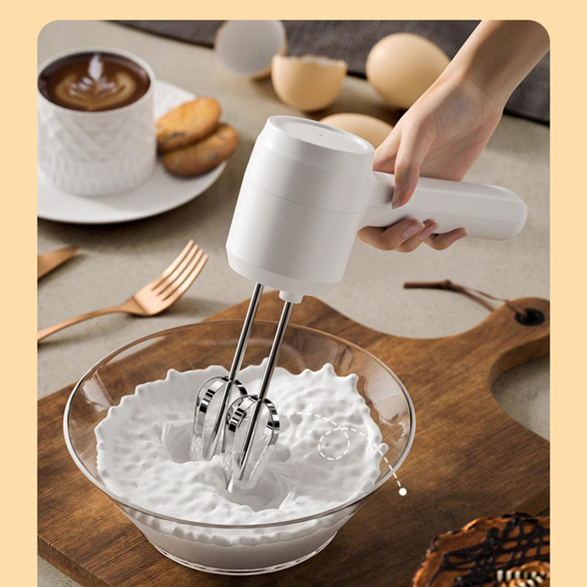 Egg Beater Handheld Cordless Electric Whisk Household Small Cream Whisk Stirring Stick Whisk Baking Cake Whipper Milk Frother