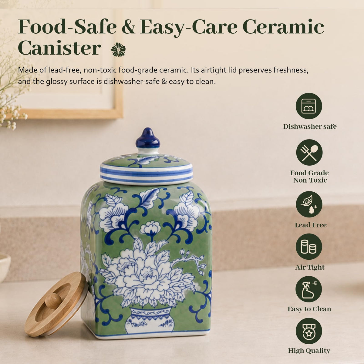 Ceramic Tea Canister with Airtight Lid