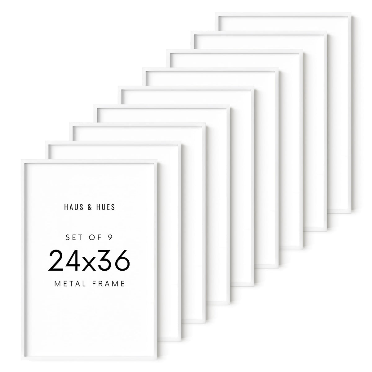 24x36 White Aluminum Frame Set of 9