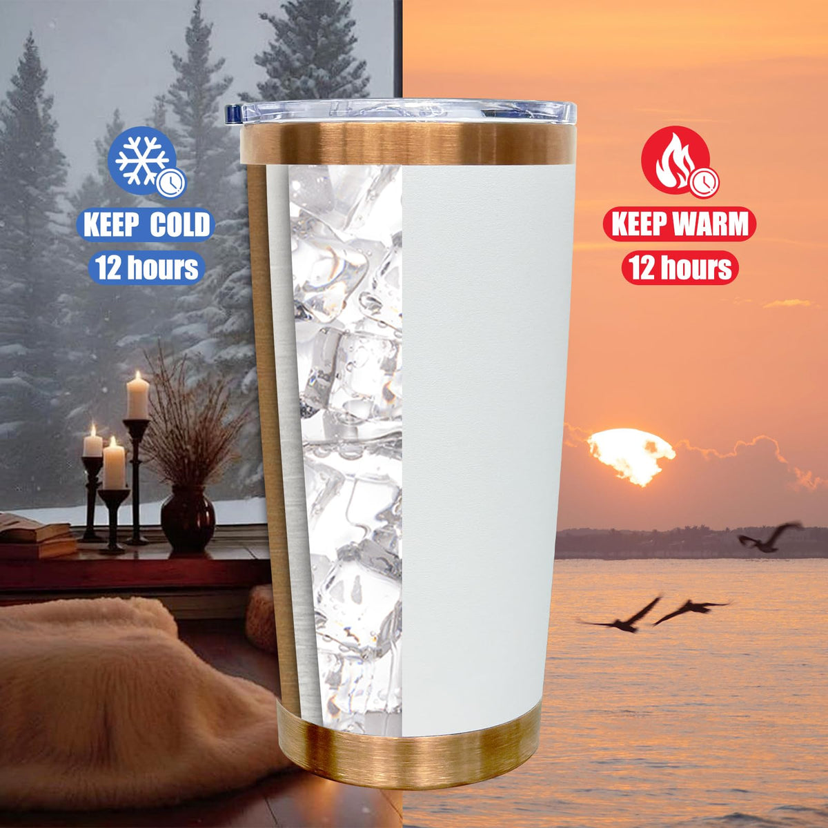 20 oz Tumbler Bulk Stainless Steel Tumblers with Lids and Straws White