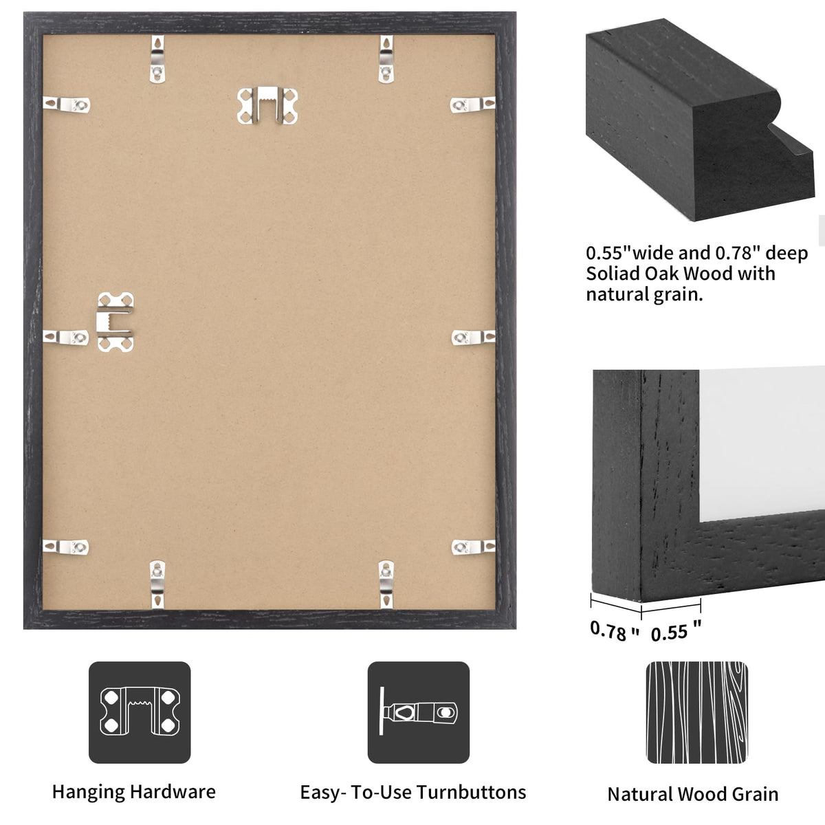 16x20 Solid Oak Wood Picture Frame