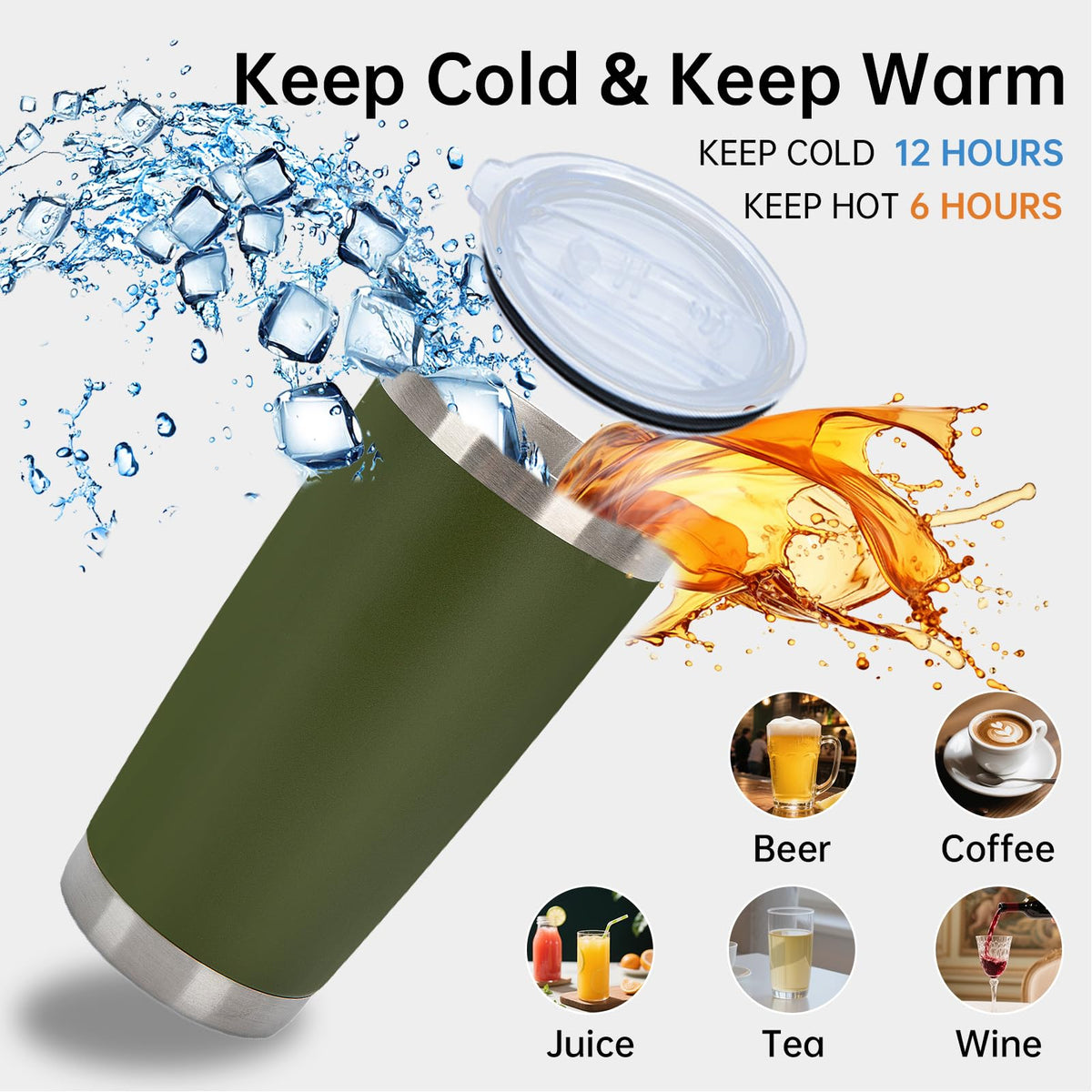 32 Pack 20oz Stainless Steel Insulated Bulk Tumblers with Lid&Straw (32 Count)