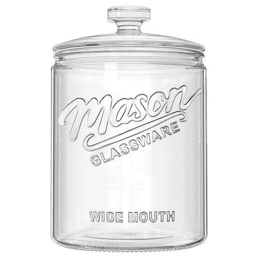 1 Gallon Glass Cookie Jar with Airtight Lid for Sourdough Starter (2 Count)