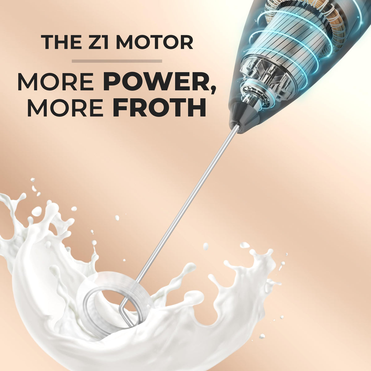 Powerful Milk Frother Wand With Duracell Batteries