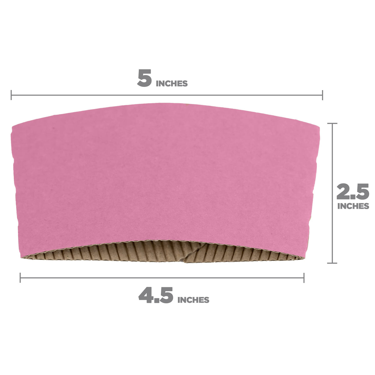 100 Pack] Pink Coffee Cup Sleeves Disposable for Hot Drinks (100 Count)